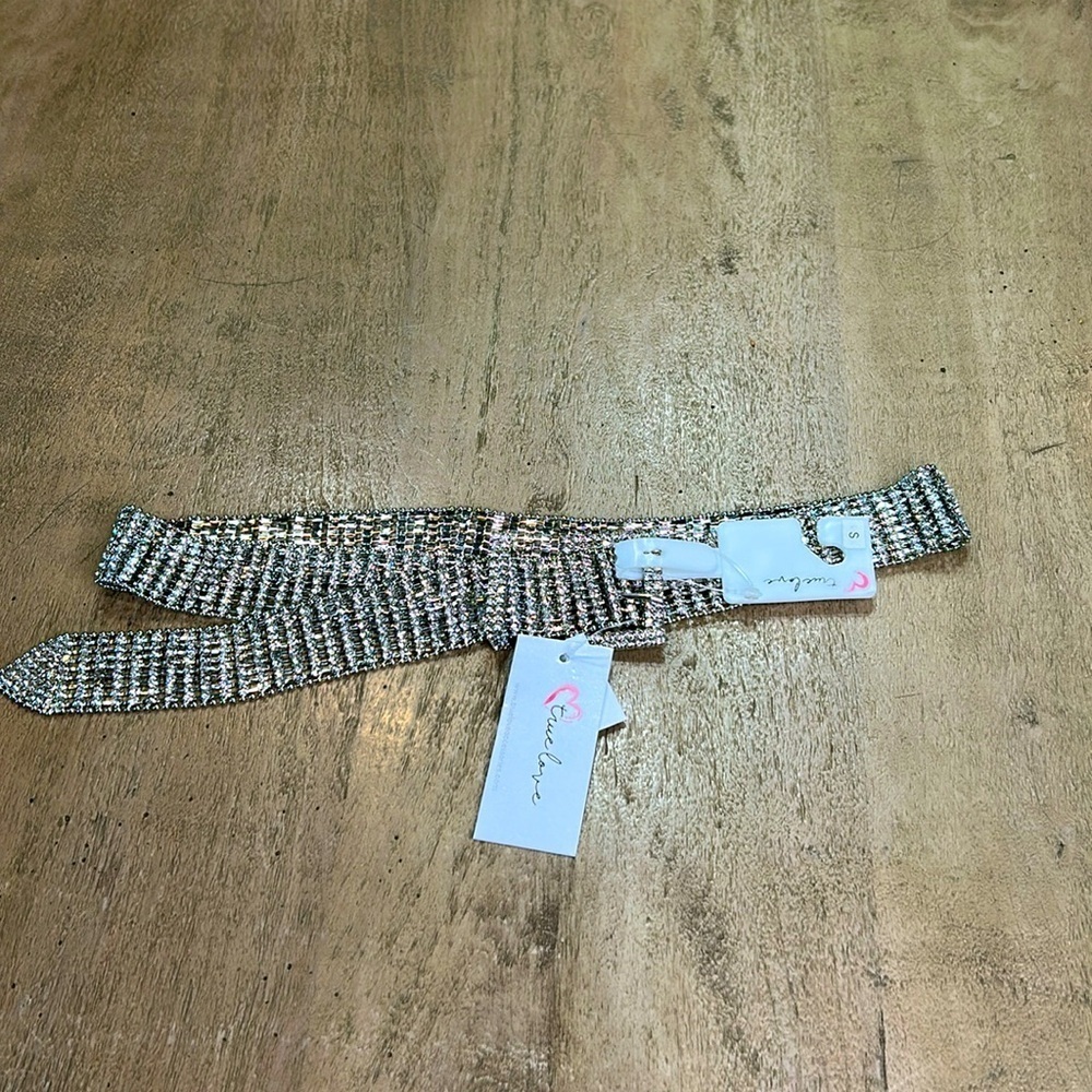 True Love rhinestone with silver accent belt.  NWT